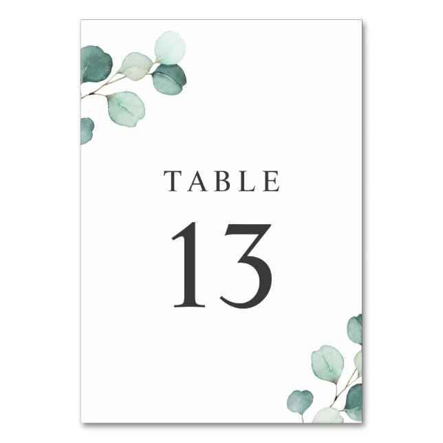 Numeração De Mesa Simples Elegantes Folhagens Rústicas Casamento de  (Frente)