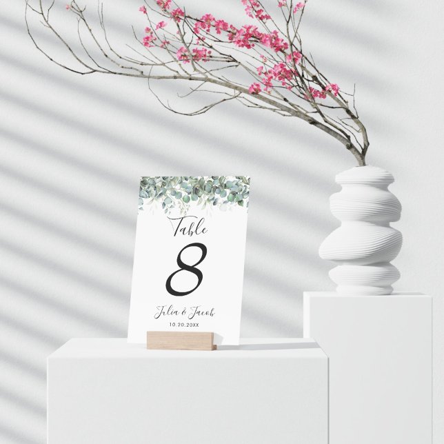 Numeração De Mesa Simples Festa de casamento Eucalyptus Greenery (Simple Eucalyptus Greenery Wedding Party Supplies)