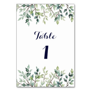 Numeração De Mesa Simples folhas Bonito, ramos de casamento