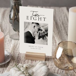 Numeração De Mesa Simples Foto de Casamento com Roteiro Moderno