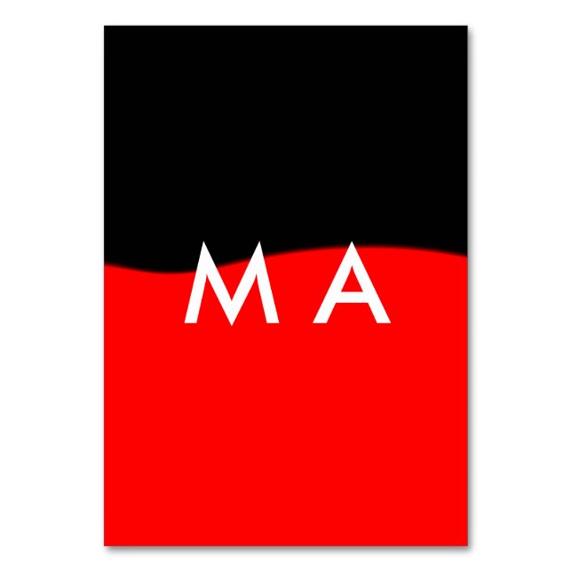 Numeração De Mesa Simples monograma adicione seu nome com letra míni (Frente)