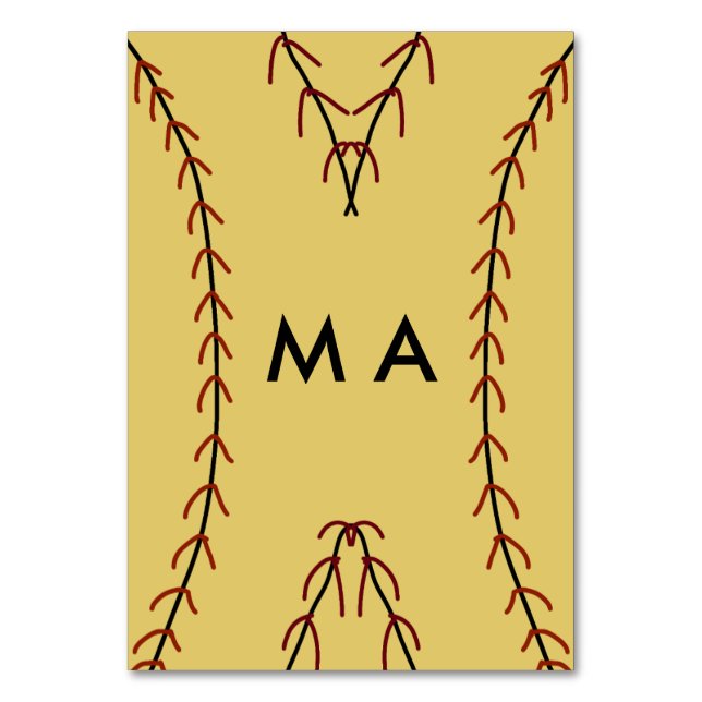 Numeração De Mesa Simples monograma adicione seu nome com letra míni (Frente)