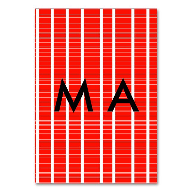 Numeração De Mesa Simples monograma adicione seu nome com letra míni (Frente)