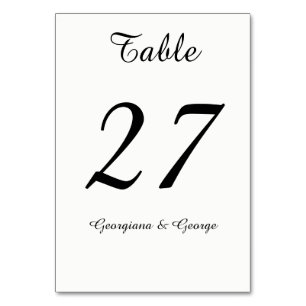 Numeração De Mesa Simples, Simples, Minimalista, Preto e Branco Eleg