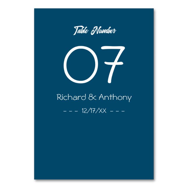 Numeração De Mesa Simplesmente Moderno, Casamento da Moda (Frente)