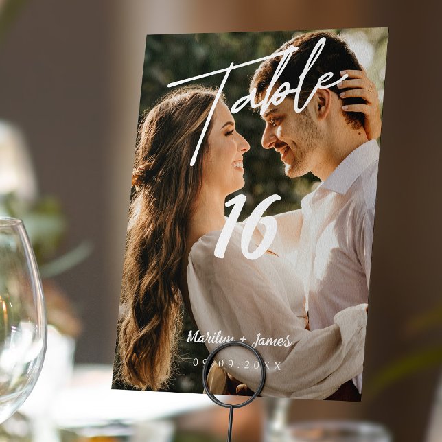 Numeração De Mesa Simplicidade Elegante: Casamento Fotográfico Mínim (Criador carregado)