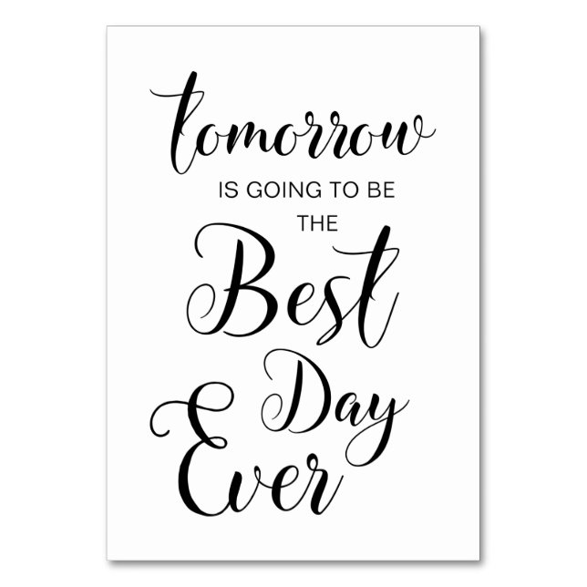 Numeração De Mesa Sinais de Janto de ensaio - amanhã será... (Frente)