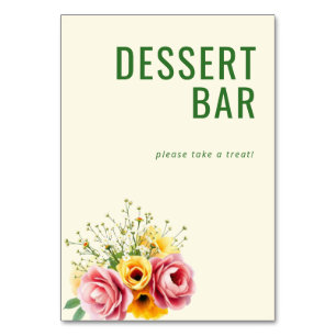 Numeração De Mesa Sinal de Barra de Sobremesa Floral Pastel Alegre