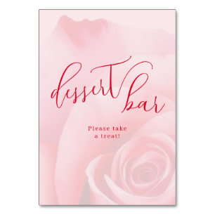 Numeração De Mesa Sinal de Barra de Sobremesa Floral Rosa Romântica