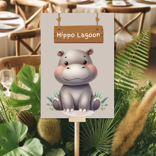 Numeração De Mesa Sinal de Mesa da Lagoa Safari Hippo, Selva Jogada