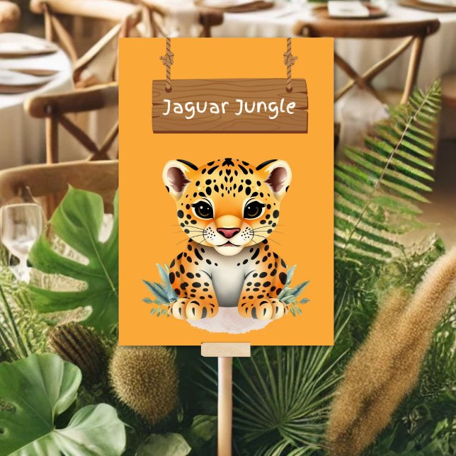 Numeração De Mesa Sinal de Mesa da Selva Safari Jaguar (Criador carregado)