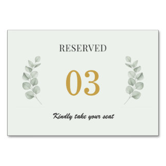 Numeração De Mesa Sinal de Mesa de Casamento Reservada Sage Botânico