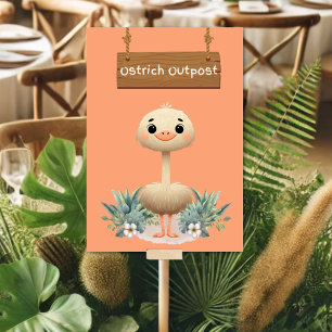 Numeração De Mesa Sinal de Mesa de Ostrich da Selva Safari Reproduzi