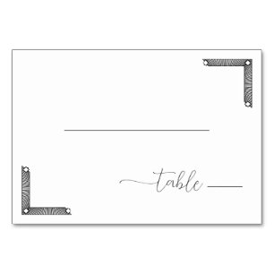 Numeração De Mesa Sinal de Mesa Preto e Branco Minimalista