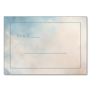 Numeração De Mesa Sinal de Mesa Sereno em Aquarela Azul