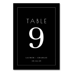 Numeração De Mesa Sinal de Mesa Tipográfico Preto Elegante