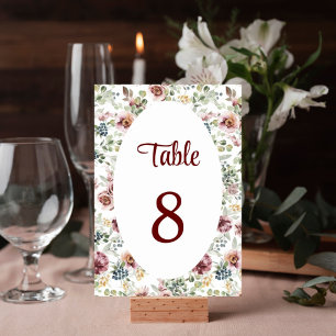Numeração De Mesa Sinal de número da mesa romântica de casamento flo