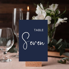 Numeração De Mesa Sinal de número de mesa azul marinho minimalista e