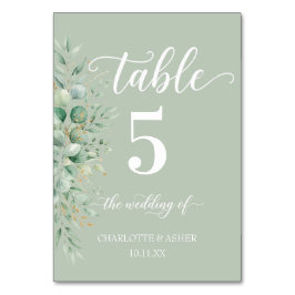 Numeração De Mesa Sinal de Número de Mesa de Casamento em Verde Salv
