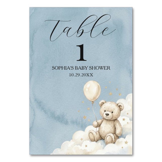Numeração De Mesa Sinal de Número de Mesa de Churrasco de Bebê Urso  (Frente)