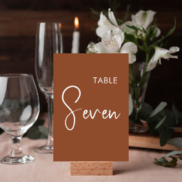 Numeração De Mesa Sinal de número de mesa elegante em terracota mini