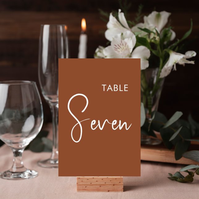 Numeração De Mesa Sinal de número de mesa elegante em terracota mini (Criador carregado)