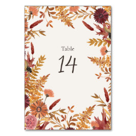 Numeração De Mesa Sinal de Número de Mesa Floral de Prado de Outono