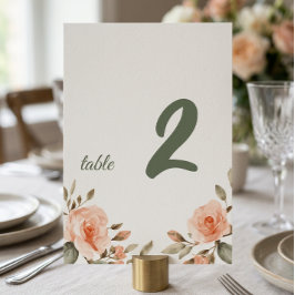Numeração De Mesa Sinal de Número de Mesa Personalizado com Floral E