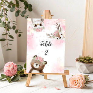 Numeração De Mesa Sinal de Número de Tabela de Chá de fraldas Pink W