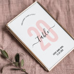 Numeração De Mesa Sinal de Número de Tabela Elegiografia Cor-de-Rosa<br><div class="desc">Termine seu decoro de evento privado ou comercial com este elegante sinal de número de tabela rosa-pincel. Esta placa de números de tabela feminina apresenta um grande número em fontes de caligrafia rosa-pálido e elegante, excelente de usar para a função de sua empresa, arrecadação de fundos de caridade, janto de...</div>