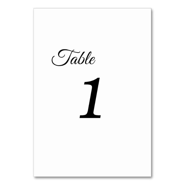 Numeração De Mesa Sinal de Números de Tabela de Caligrafia Branca Si (Verso)