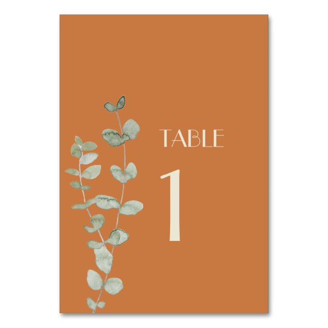 Numeração De Mesa Sinal de Números de Tabela Deco do Terracotta Euca (Frente)