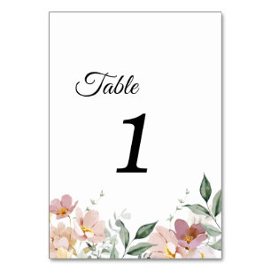 Numeração De Mesa Sinal de Números de Tabelas Florais de Mauve e Ros