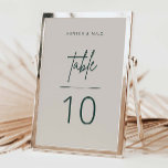 Numeração De Mesa Sinal de Recepção de casamento do Número de Tabela<br><div class="desc">Nosso sinal de número da mesa de casamento contém uma simples letra de script em cores modernas - perfeito para ajudar seus convidados a encontrar sua mesa na sua recepção de casamento ou evento. Este item faz parte da nossa coleção de casamento Hunter H100, por favor, compre a nossa loja...</div>