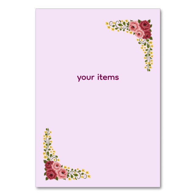 Numeração De Mesa Sinal de Tenda de Mesa (Verso)