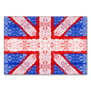 Numeração De Mesa Sinalizador Lace Union Jack England em Red, White,