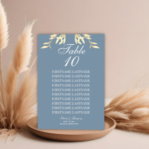 Numeração De Mesa Sinfonia Floral de eterno no Casamento Azul