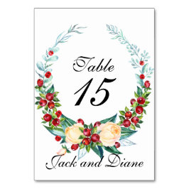 Numeração De Mesa Sistemas de rosa e Berry Watercolor