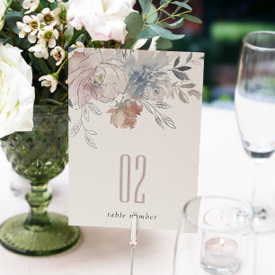 Numeração De Mesa Site de Casamento Floral Chic Blush Watercolor