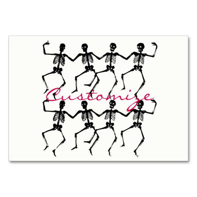 Numeração De Mesa Skeletons Dançando Halloween Thunder_Cove (Frente)