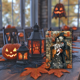 Numeração De Mesa Skeletons Negros de Casamento de Halloween Bat