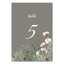 Numeração De Mesa Snowy Greenery Table Number Card