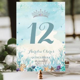 Numeração De Mesa Sob a praia de Sea Quinceañera XV Sweet 16