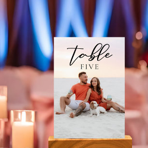 Numeração De Mesa Sobreposição de Script Preto de Casamento de Foto