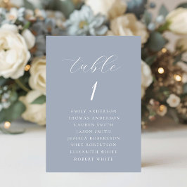 Numeração De Mesa Soft Dusty Blue Wedding Seating Chart
