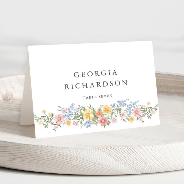 Numeração De Mesa Soft Pastel Ornate Spring Guest Name Place Card (Soft Pastel Ornate Spring Garden Floral Place Card with guest name.)