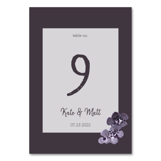 Numeração De Mesa Sombreado de ameixa (Verso)