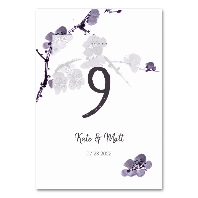 Numeração De Mesa Sombreado de ameixa (Verso)