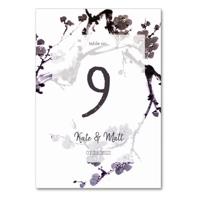 Numeração De Mesa Sombreado de ameixa (Verso)