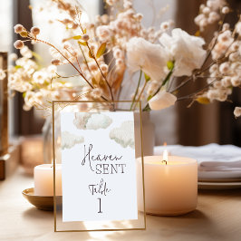 Numeração De Mesa Sonhador Céu Enviado Chá de fraldas Azul